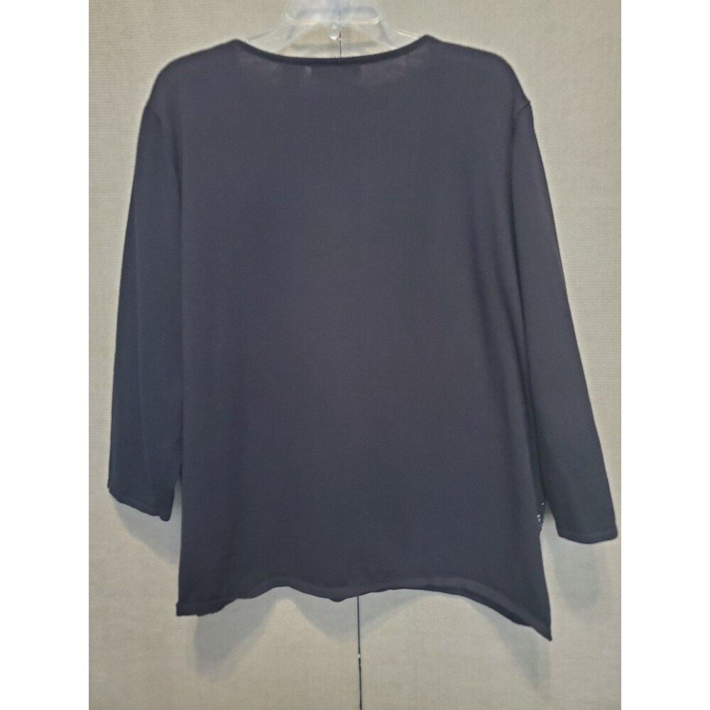 Alfred Dunner Woman Black Cotton Blend Embellished Pullover Sweater Size 2X - Picture 4 of 5